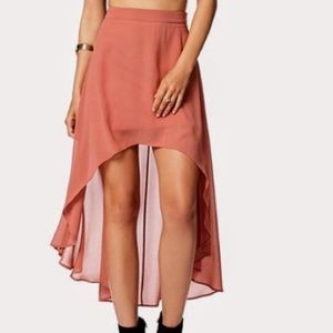 Apricot High Low Skirt